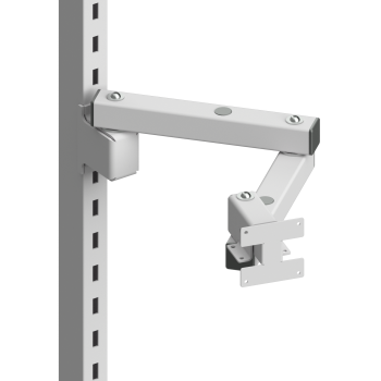 Flachbildschirmhalterung an Vertikalstrebe des Arbeitsplatzssystems SINTRO